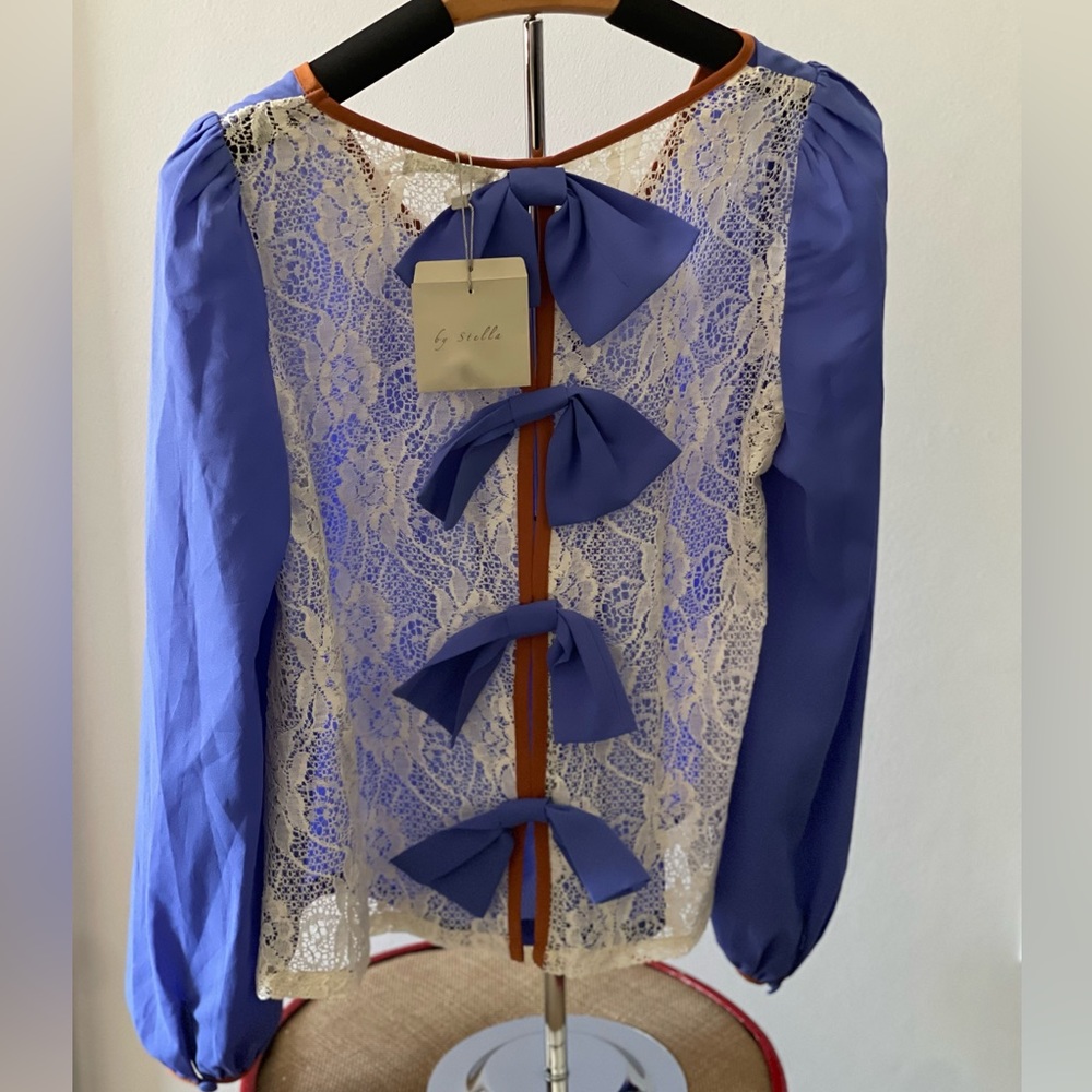 Violet Blouse with Bows
